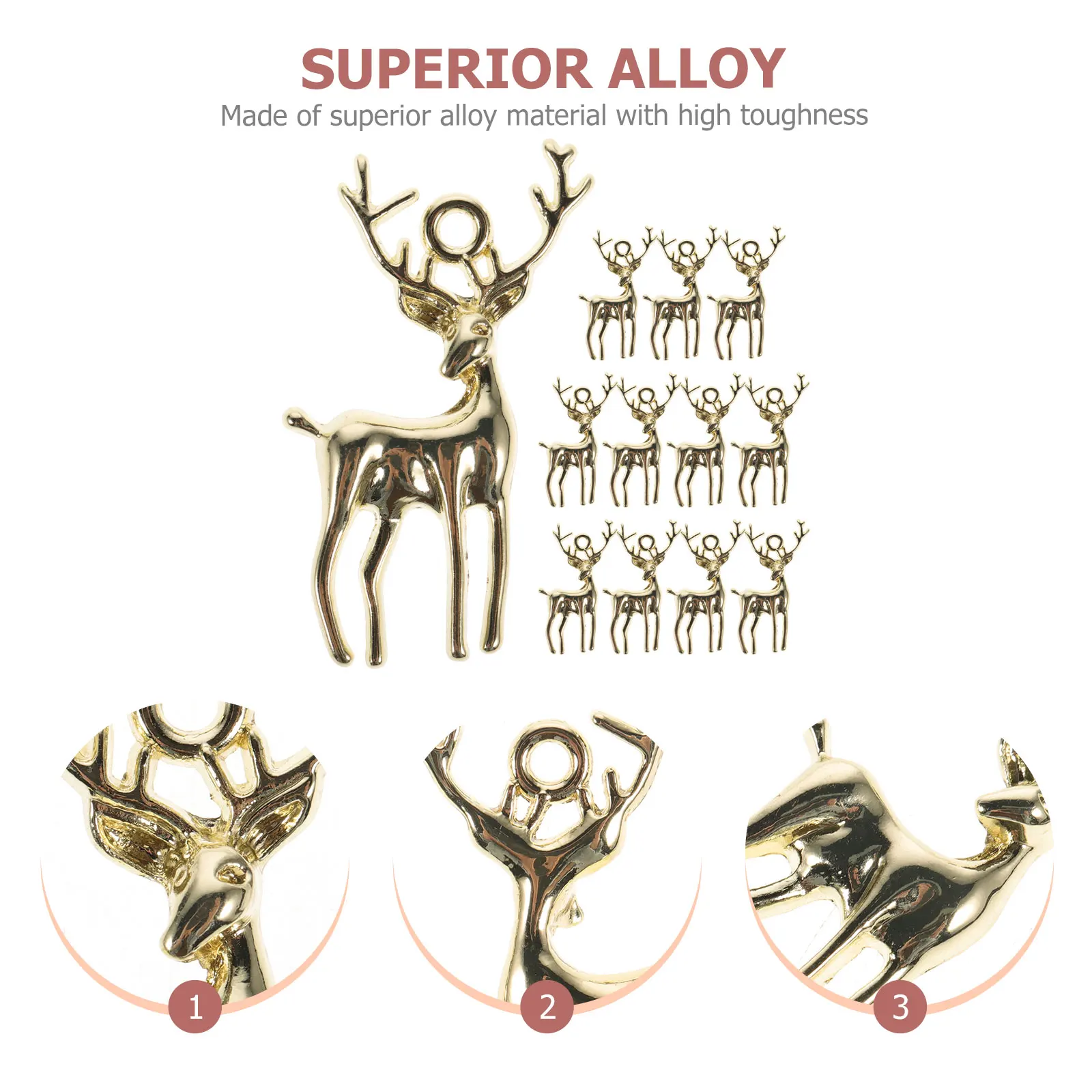 

12 pcs Deer Earrings Pendant Vintage Charms Jewelry Making Supplies Lightweight DIY Accessories Toughness Metal Craft