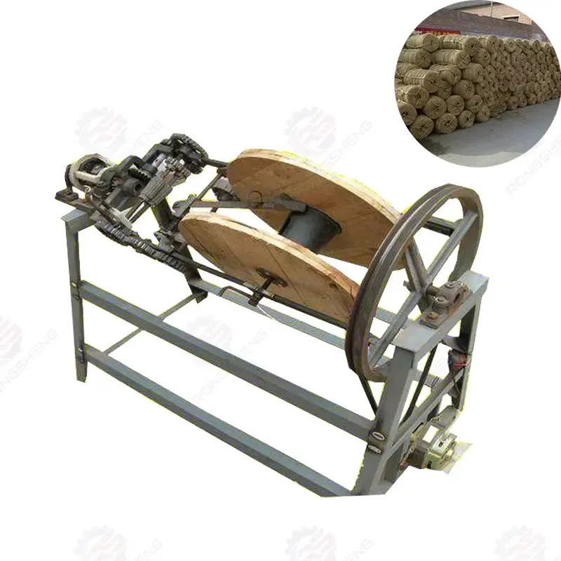 Easy Operation Manual Grass Rice Wheat Straw Rope Machine Cattail Knitting Twisting Rope Making Machine
