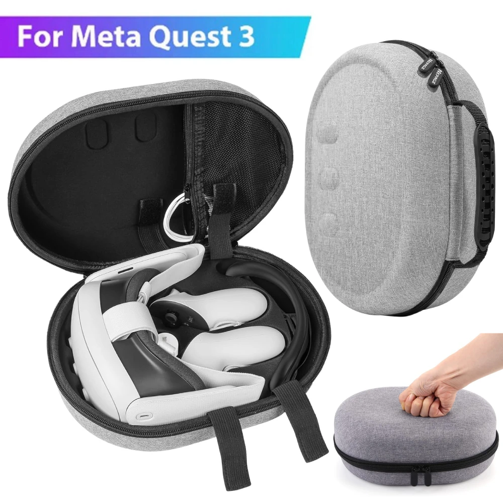 VR Headset Protective Box for Meta Quest 3 Carrying Case EVA Hard Shell Portable Travel Storage Bag for Meta Quest 3 Accessories