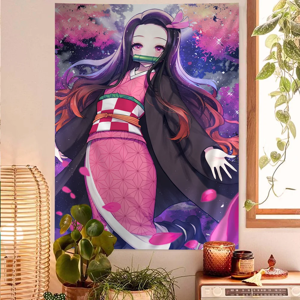 Kamado Nezuko Anime Anime Tapestry Art Science Fiction Room Home Decor Wall Art Decor