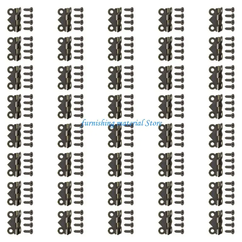 Y5GD Butterfly Hinges Antique Decorative Furniture Small Hinges For Jewelry Boxes And Crafts Chest Music Box Hardware