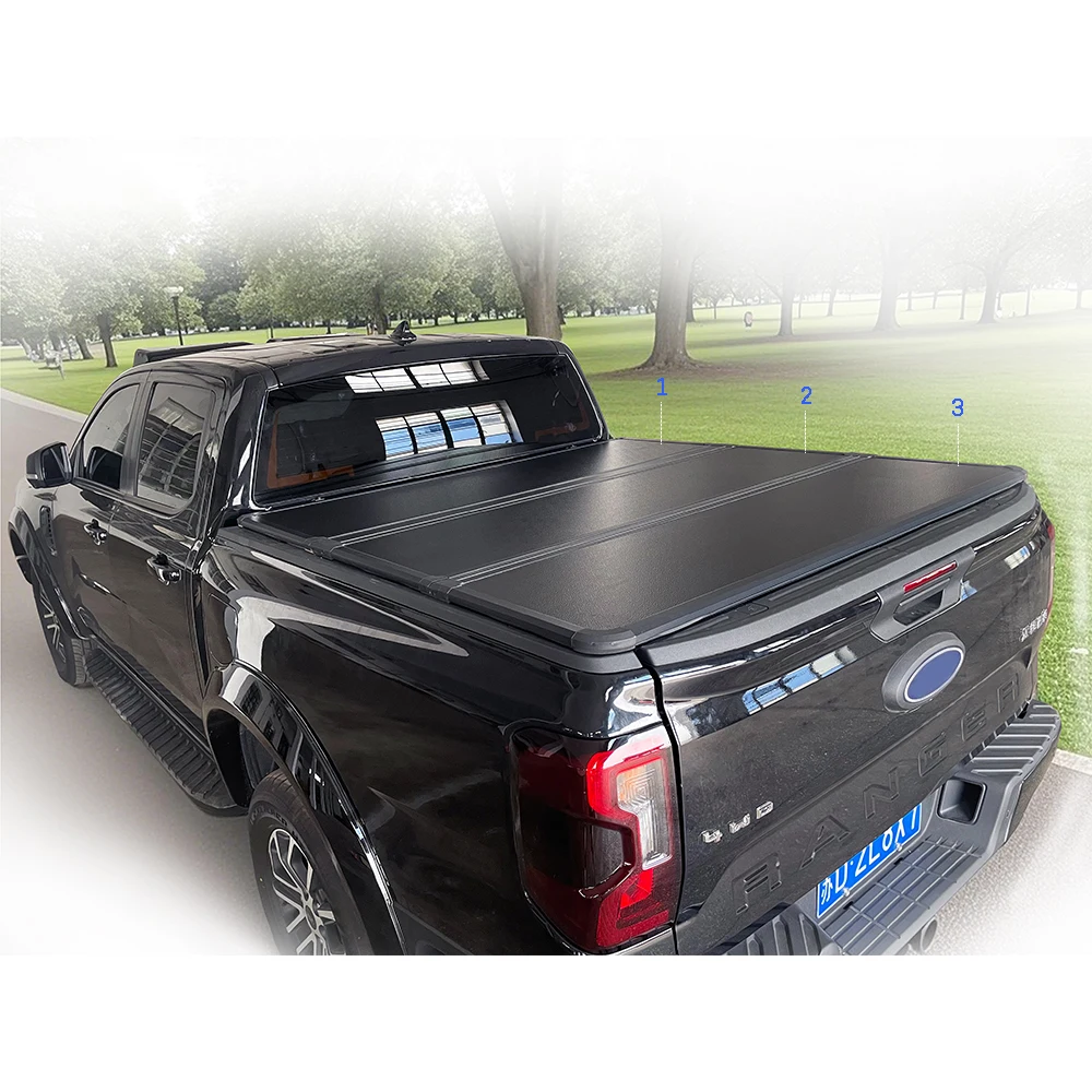 Trucks 4x4 Pickup Folding Waterproof Hard Trifold Aluminum Tonneau Cover for 2019-2025 Chevrolet Silverado 1500 & Ranger