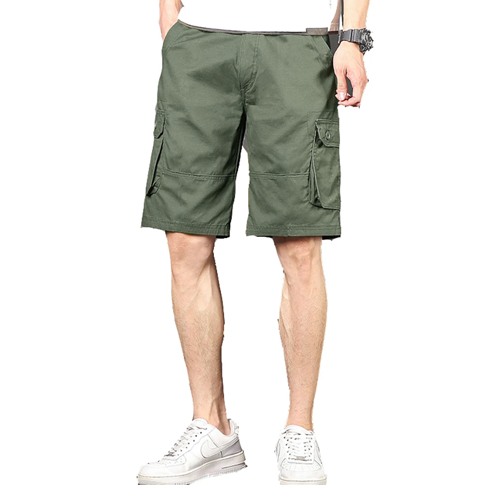 

Mens Cargo Shorts Multi-Pocket Workwear Outdoor Casual Fishing Hiking Shorts Wear-Resistance Trunks Military Army Cotton Shorts