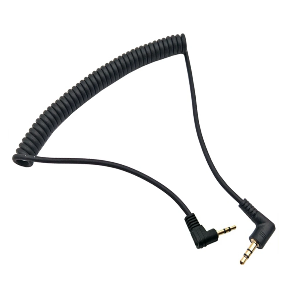 90 degree 3.5mm 3 Pole Male to 2.5mm 3 Pole Male Headphones Stereo Audio AUX Mini Spring Coiled spiral Cable