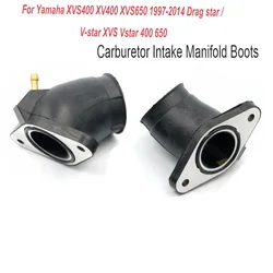 2X Motorcycle Carburetor Intake Manifold Boots For Yamaha XVS400 XV400 XVS650 1997-2014 Drag star / V-star XVS Vstar 400 650