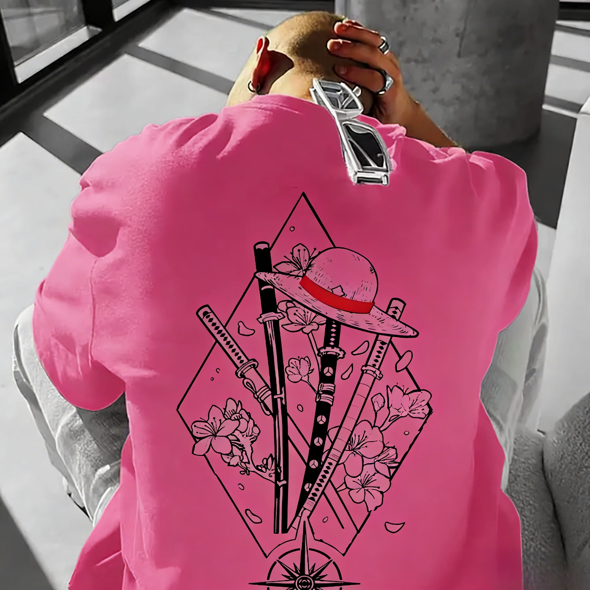 One Piece Luffy hommes et femmes 2026 nouvel été Anime Harajuku imprimé américain décontracté Parent enfant haut à manches courtes