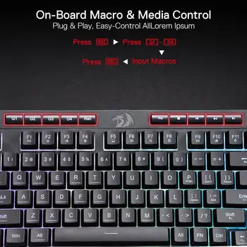 Tastiera da gioco Redragon K515 Shiva RGB con membrana, 98 tasti, meccanica, poggiapolsi staccabile, interruttore lineare fluido 10 best sales tastiera meccanica 98 - №2