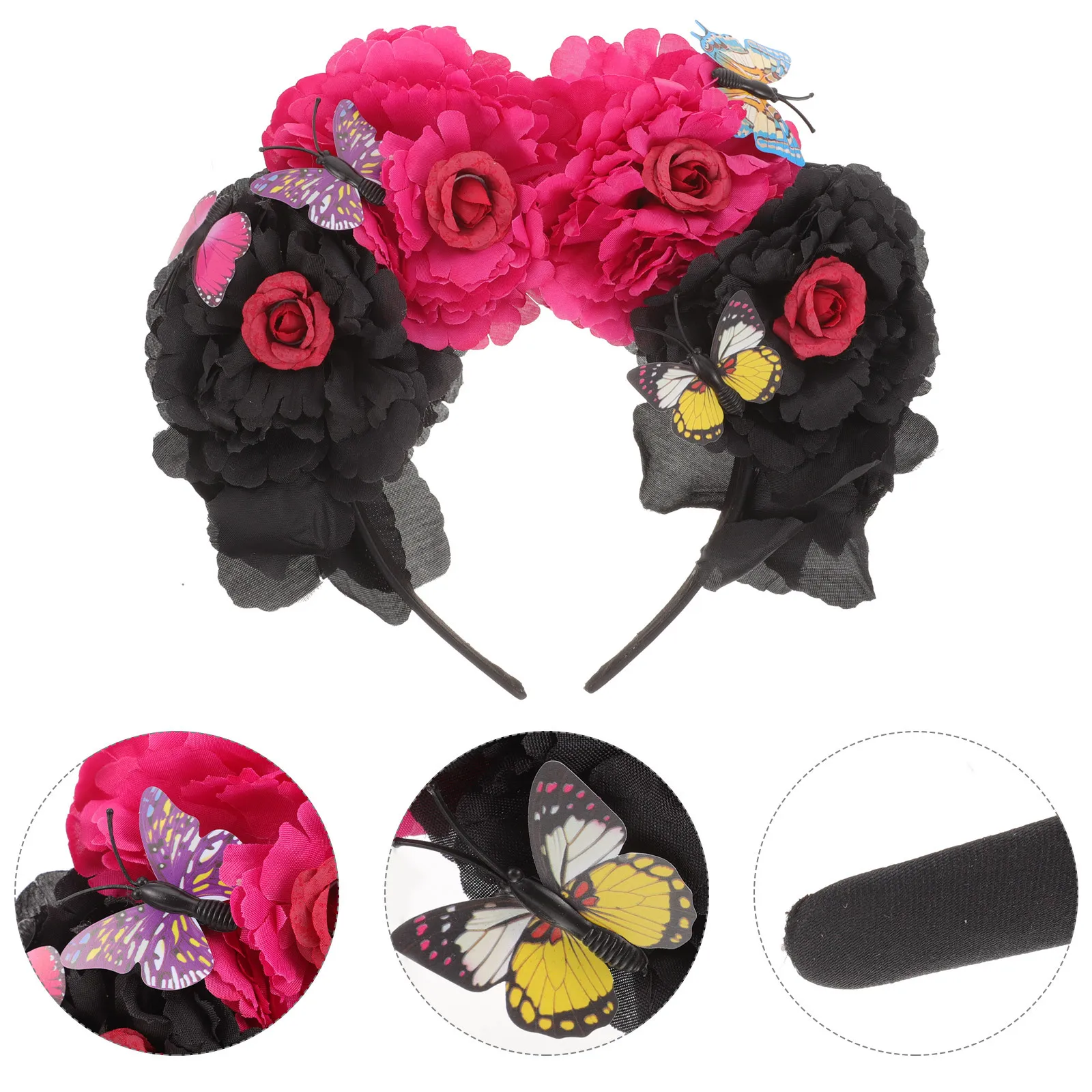 

Хэллоуин повязка для волос аксессуары обруч роза головной убор модная повязка на голову женская пион