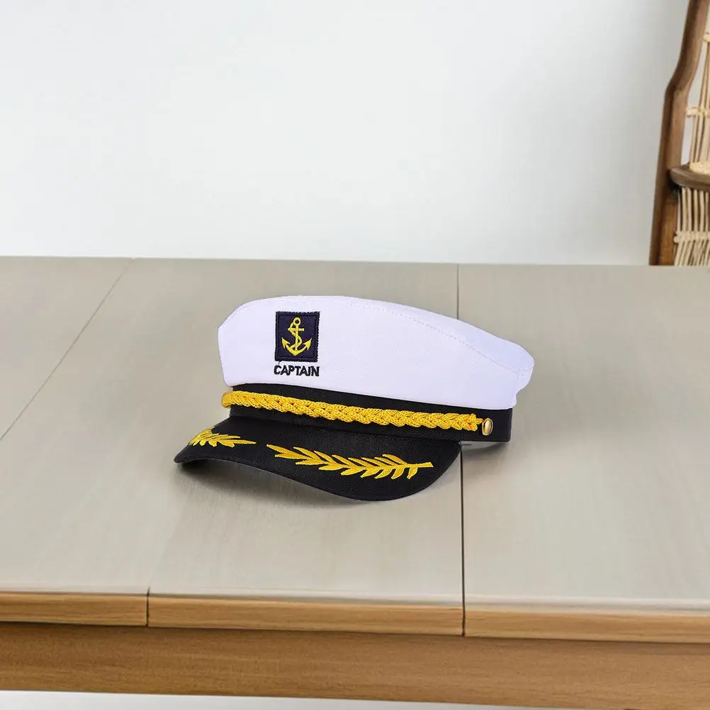 1 ensemble de chapeau de marin et écharpe, accessoires de Costume nautique classique pour hommes et femmes, chapeau de capitaine de bateau pour adultes