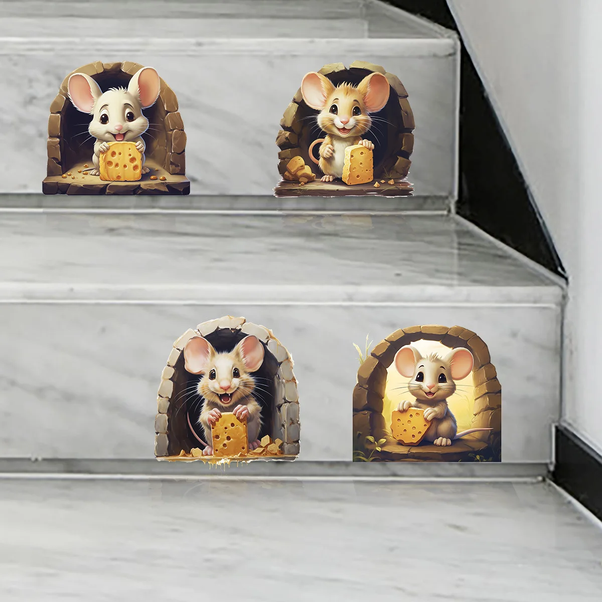 

Cute Cartoon Little Mouse Wall Sticker Bedroom Entryway Living Room Porch Home Decoration Kids Room,Wall Decor Decals S368