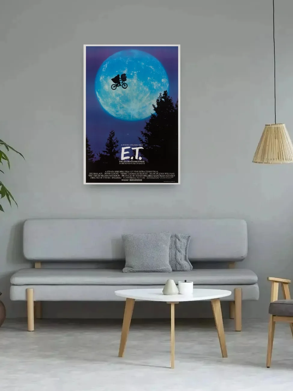 1982 E.T. The Extra-Terrestrial Movie, Art Picture Print Silk Poster, Home Wall Decor