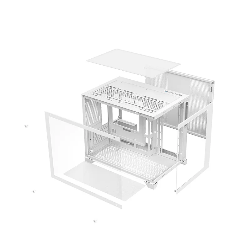 Sea View Room 360 Water-cooled Computer Chassis, Desktop Panoramic Side-through Game E-sports M-ATX Water-cooled Machine