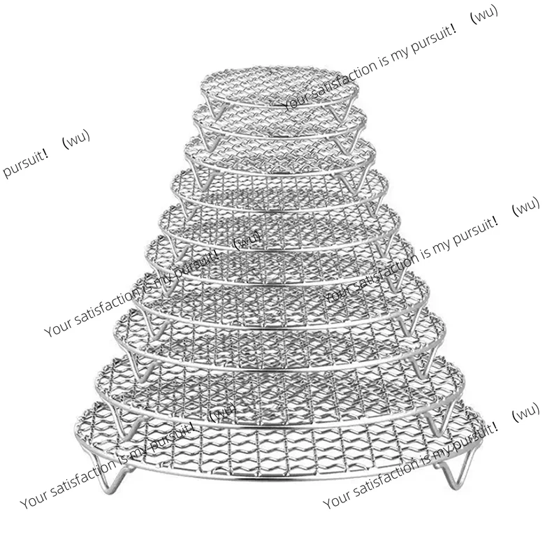 Round Cooling BBQ Grill Rack Stainless Steel Stackable Cooking Steaming Roasting Rack For Oven Pot Air Fryer Pressure Cake Pan