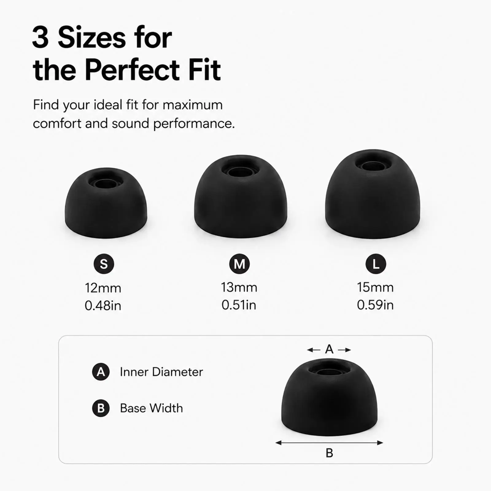 XDcase 3 Pairs in 1 Replacement Silicone Ear Tips Kit For Anker Soundcore Liberty 4/4 NC/4 Pro/3 Pro Size：S/M/L