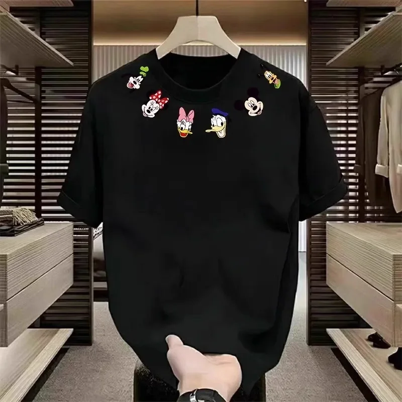 

2026 Disney Series Donald Duck Minnie Mickey Daisy Cute Cartoon New Simple Fashion Versatile Casual Comfortable Cotton T-shirt