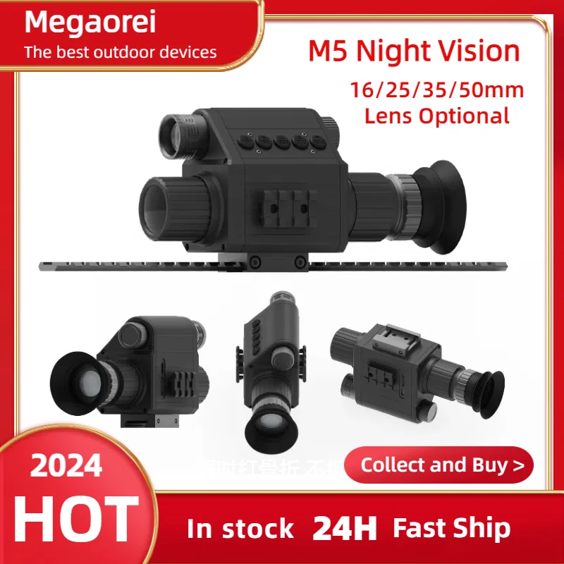 Megaorei M5 HD 1080P Monocular Infrared Digital Night Vision Scope 4x Zoom Hunting Camera Outdoor Tactical Telescope with IR