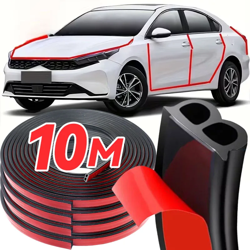 Car Door Seal Strips Sticker Weatherstrip Rubber B Shape Door Seals Sound Insulation Auto Door Sealant Automobiles Accessories