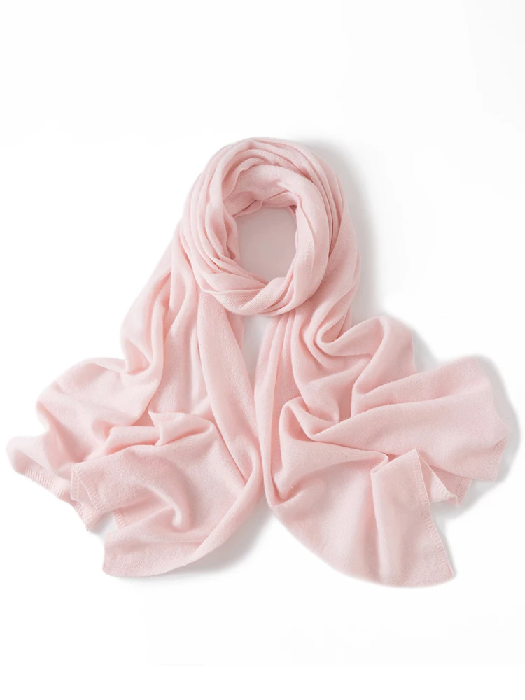 

TLOML New Women's 100% Cashmere Scarf Autumn Winter Cashmere Knitted Long Shawls Casual Basic Soft Warm Scarf Luxury Comfy Tops