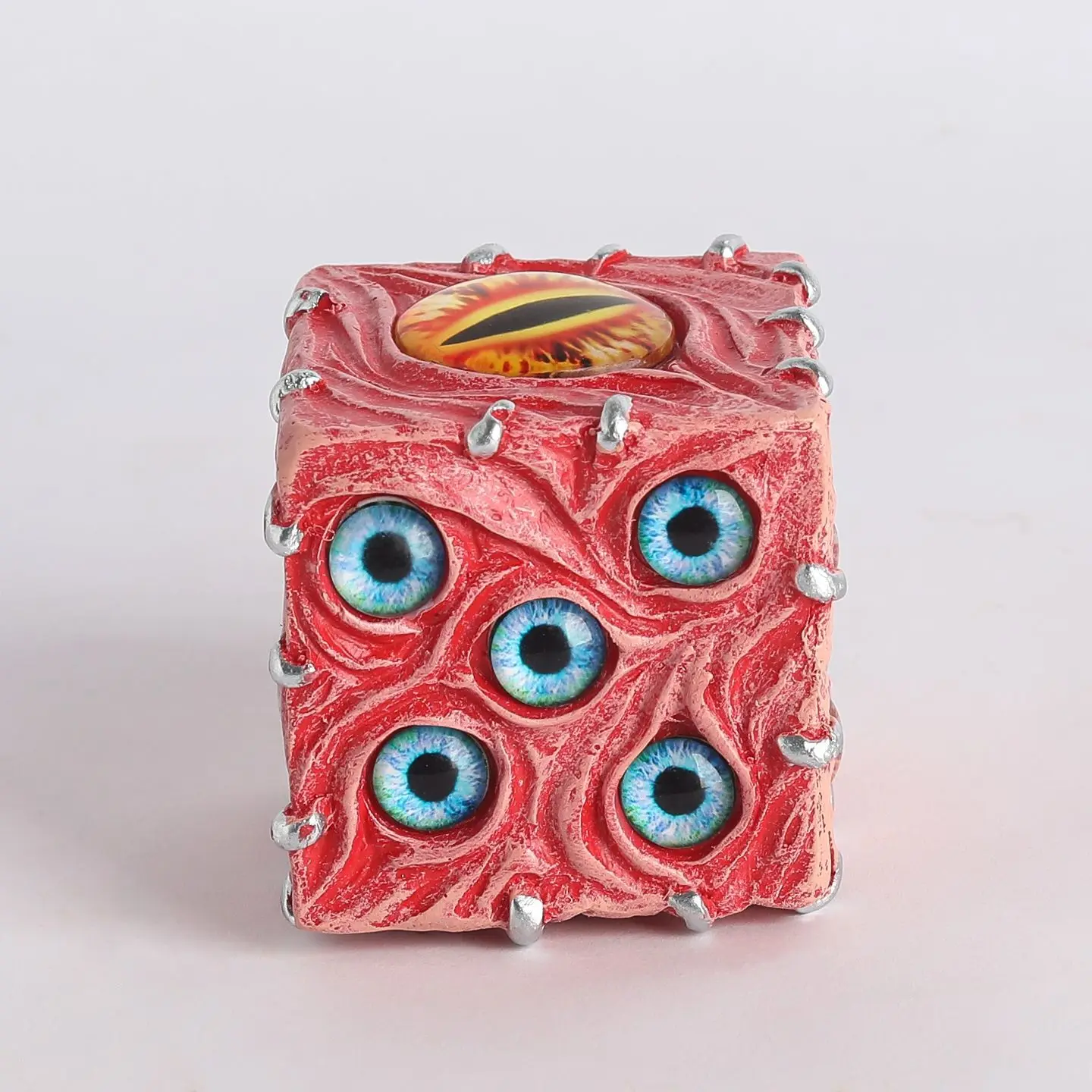 Abstract Eye Dice Statue, Demon Gothic Decor Sculpture, Dark Art Desktop Ornament Statues for Decoration