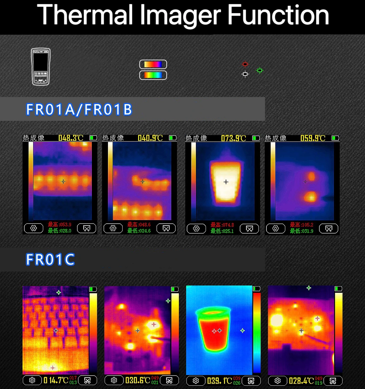 FR01 Multi-function Infrared Thermal Imager Digital Multimeter for Industrial Circuit Board Floor Heating maintenance