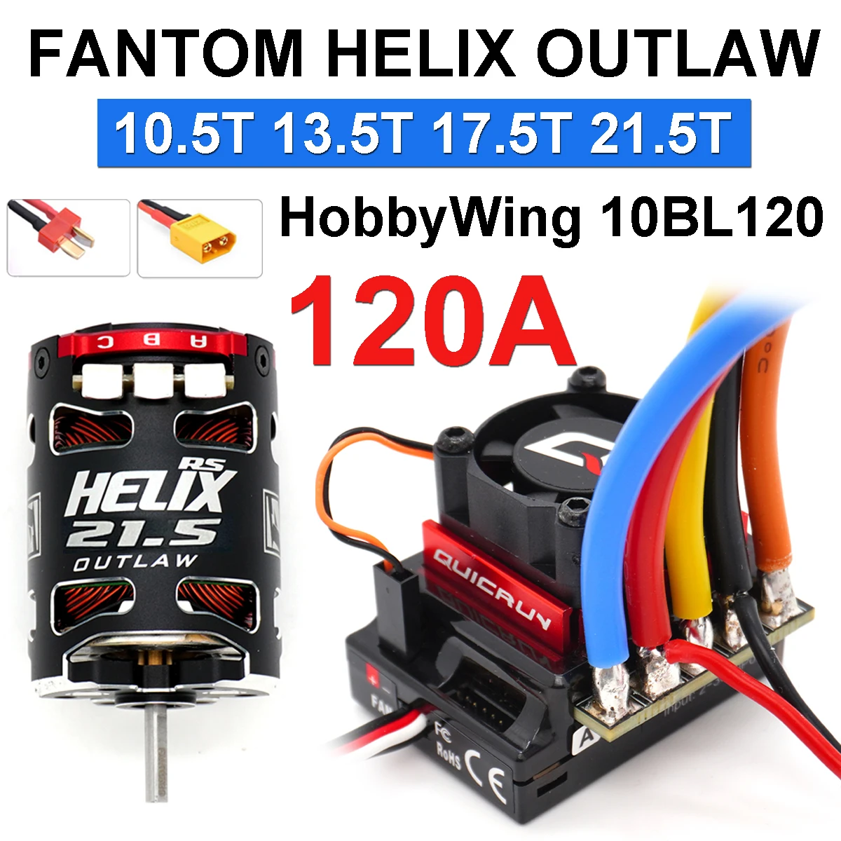 FANTOM RACING 540 HELIX RS 10.5T 13.5T 17.5T Sensored Brushless Competition Motor for 1/10 RC Drift Off-road Crawler Car Parts