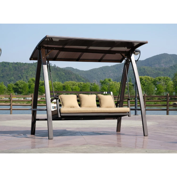 Wholesale Metal Indian Outdoor Swing Furniture Aluminium Alloy Solar Garden Swing Bench