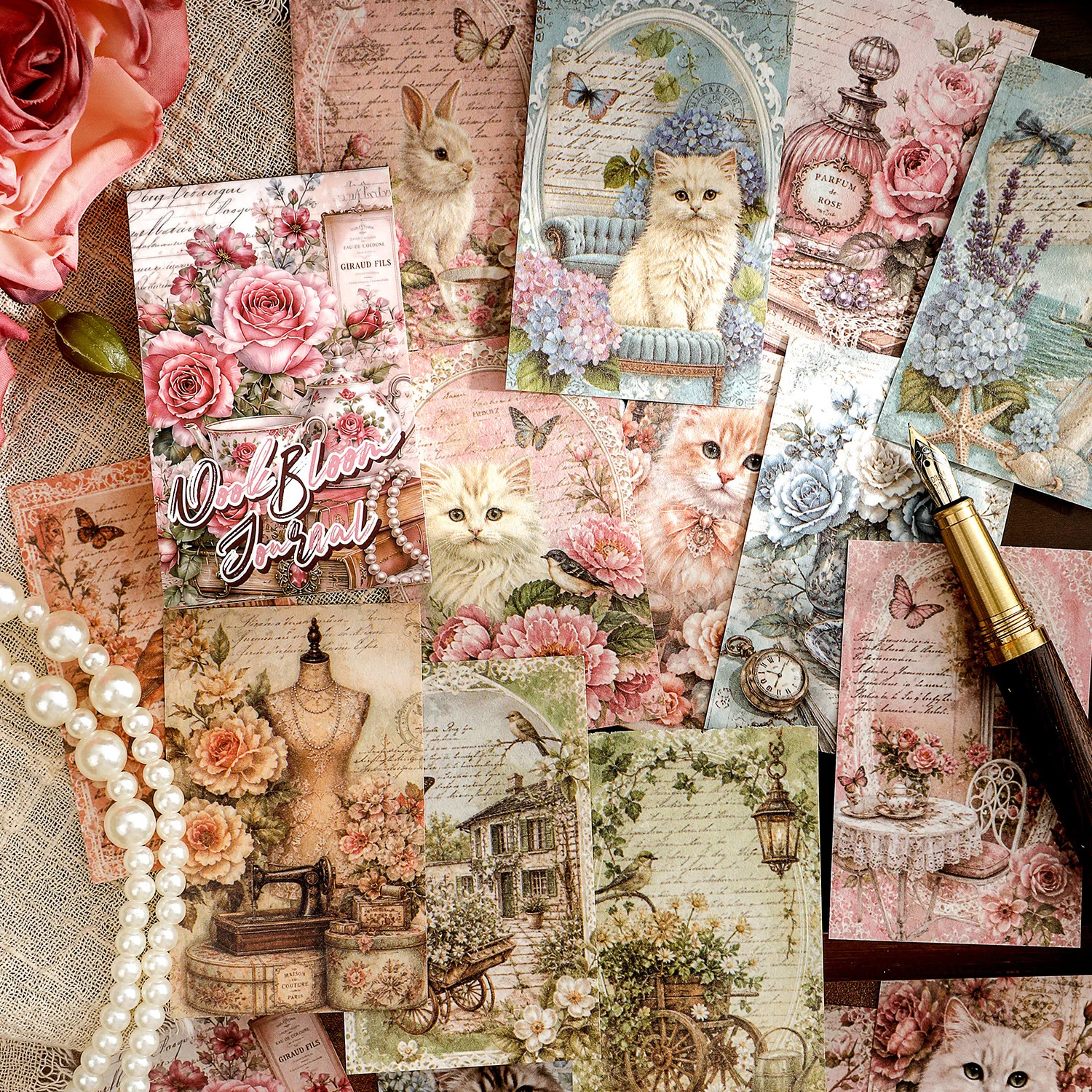 50 non repeating pattern material books, rich materials, European characters, landscapes, hand books, scrapbooks, DIY decorative