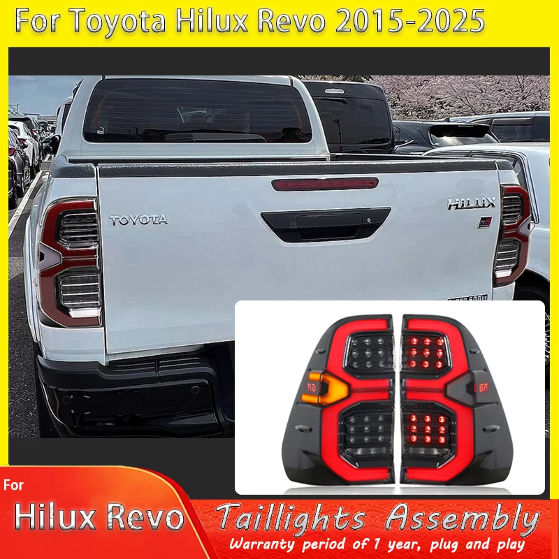 

Задние фонари для Toyota Hilux Revo Rocco 2015 2016 2017 2018 2019 2020-2025 Светодиодные задние фонари указателя поворота, тормозной задний фонарь дневного света