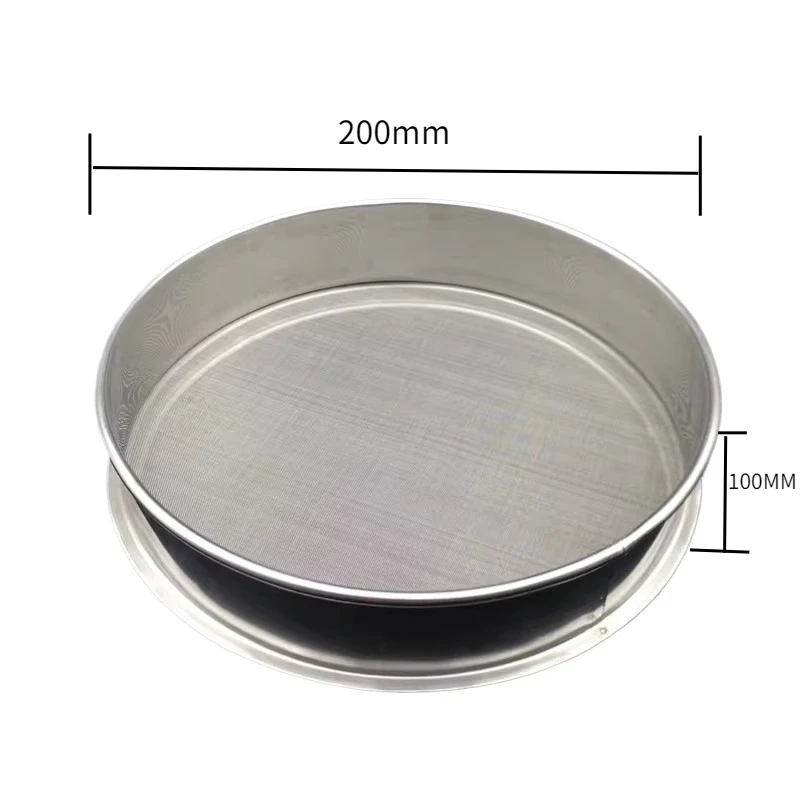 1PC 304 Stainless Steel Vibrating Screen Mesh Sieve - 20cm Diameter x 10cm Height - Mesh Size 10-200 Optional