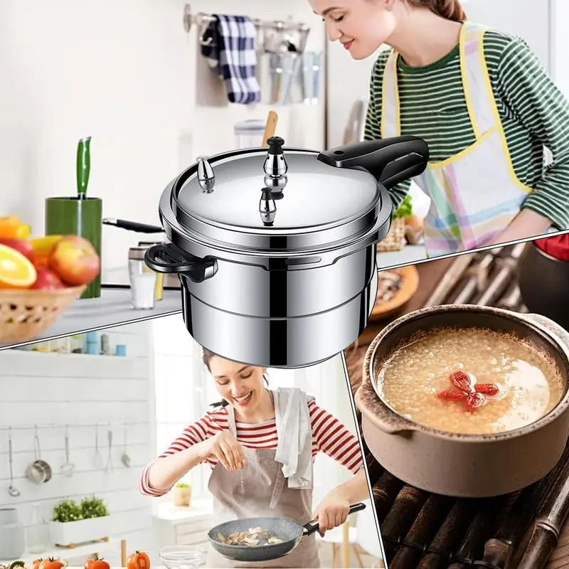 Portable Pressure Cooker 4.3L Pressure Oyster Fish Pot Aluminum Alloy Pressure Canner Cooker Induction Compatible Cookware For