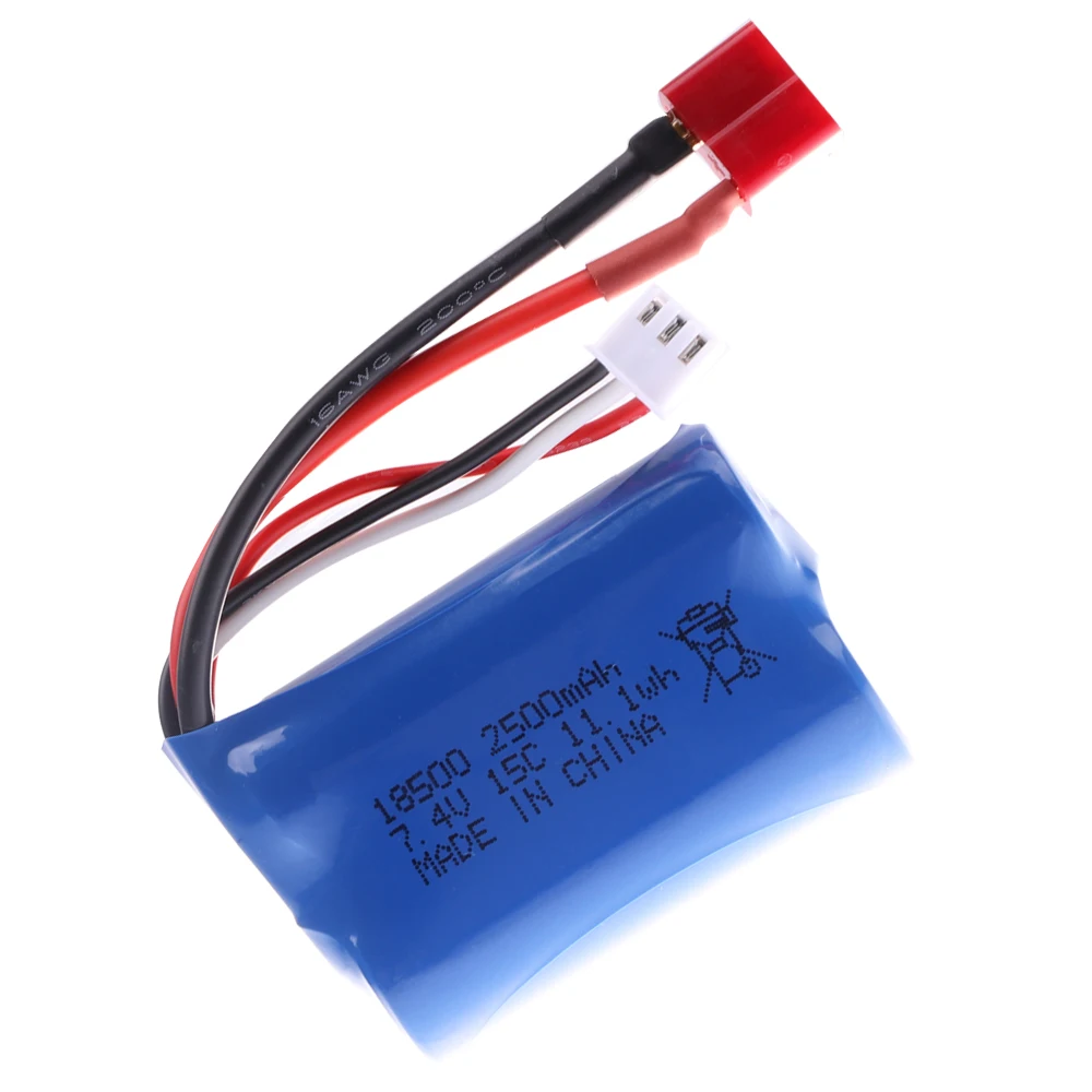 7.4v 2500mAh 18500 Li-ion battery For HBX 16889 16889A 16890 16890A SG1601 SG1602 1/16 RC truck/cars spare parts 2S 7.4V Battery