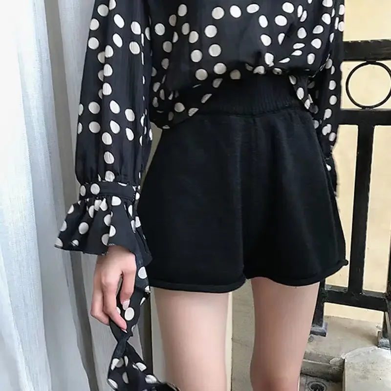 Shorts Frauen Herbst Winter Feste Beiläufige Gestrickte Alle-spiel Minimalistischen Femme Temperament Gemütliche Studenten Neue Ankunft Koreanischen Stil