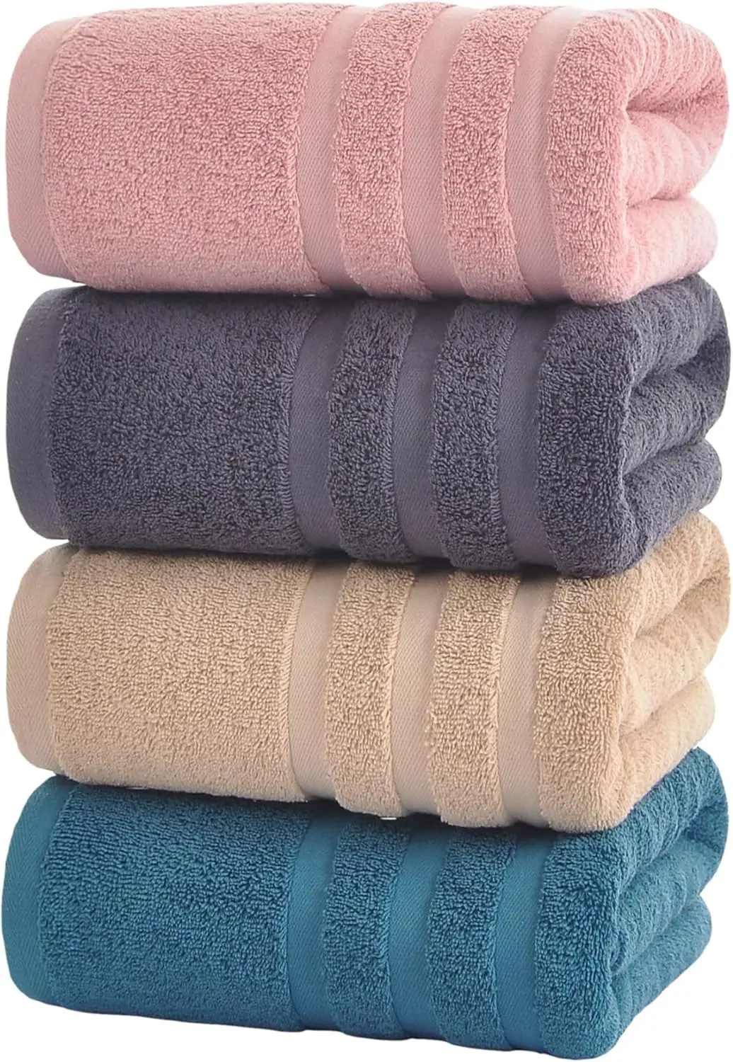 

Набор больших банных полотенец, 4 штуки, 30×60 дюймов, 100% хлопок, мягкие, впитывающие и комфортные для дома