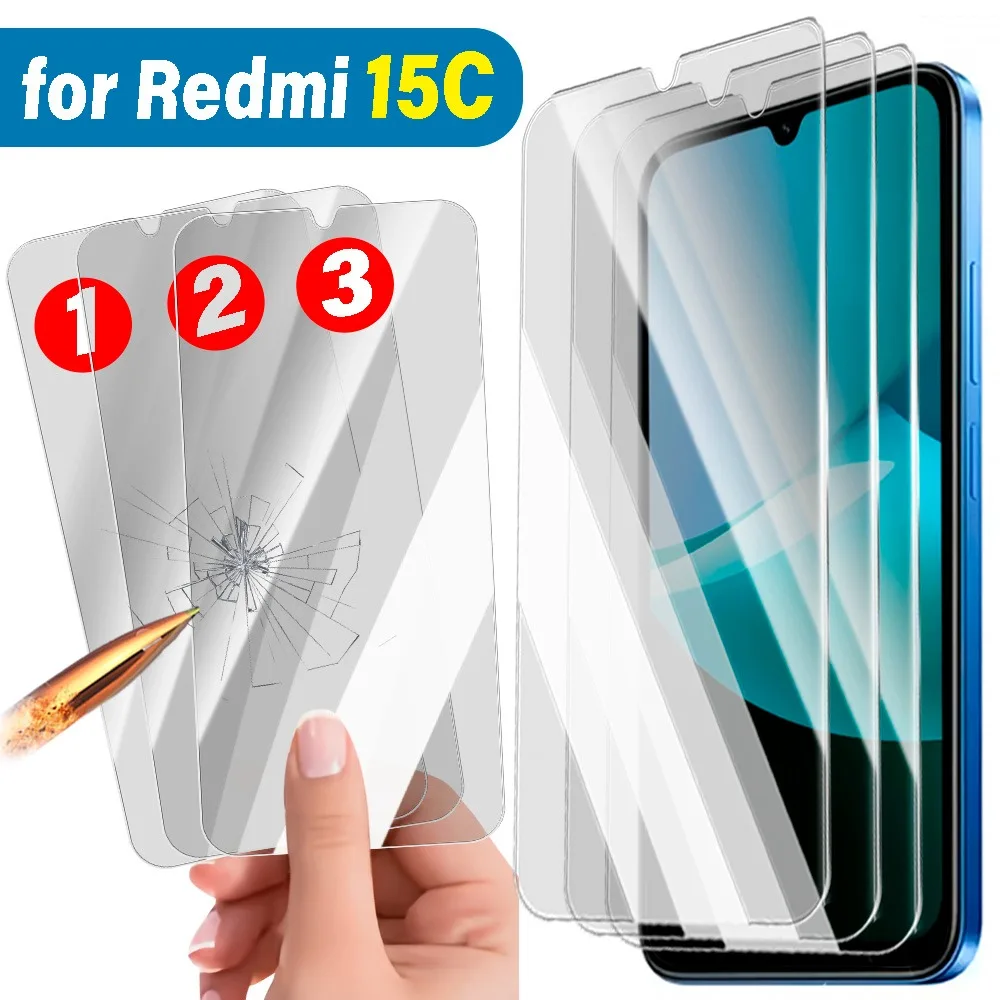 

1-3Pcs 9H Tempered Glass Screen Protectors for Xiaomi Redmi15C HD Clear Anti-Scratch Protective Glass Films for Xiaomi Redmi 15C