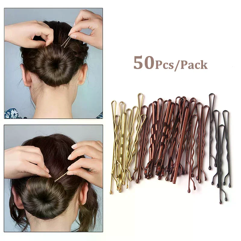 /YOV/Pcs 5cm Metal One Word Clip Hundred Cross Hairpin Korean And Japanese Bangs Clip Headdress Side Clip Hair Accessories 50