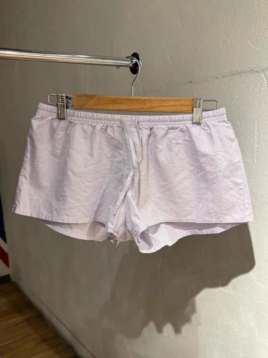 

Women Purple Drawstring Casual Straight Shorts Cotton Elastic High Waist Loose Underwear Sweet 2024 Summer Home Underwear Y2K