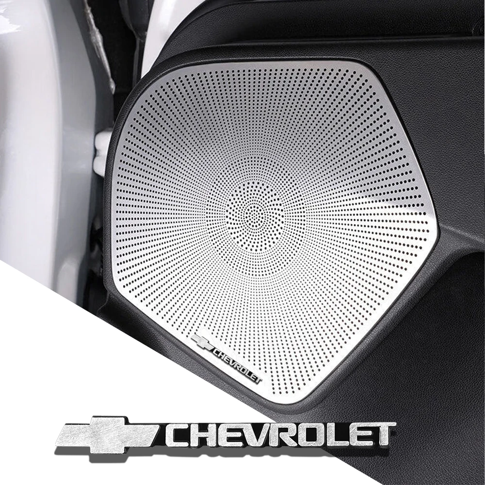 2/4PCS Auto Styling Accessories Car Audio Stickers 3D Metal Badge Decor Decals For Chevrolet Captiva Cruze Silverado Spark Monza