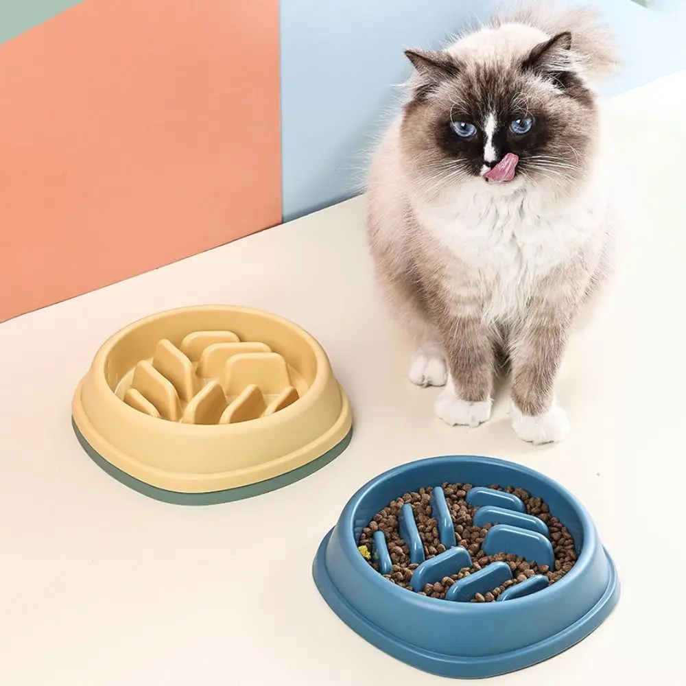 Multi-use Plastic Dog Slow Food Bowl Portable Anti Choking Cat Feeder Anti Spill Anti Slip Pet Food Dispenser