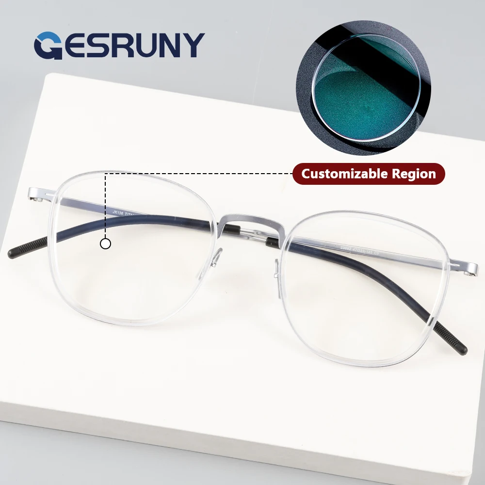 

Gesruny Anti Blue Light Oval Progressive Prescription Glasses Custom Myopia Hyperopia Optical Lenses Eyeglasses For Women Men