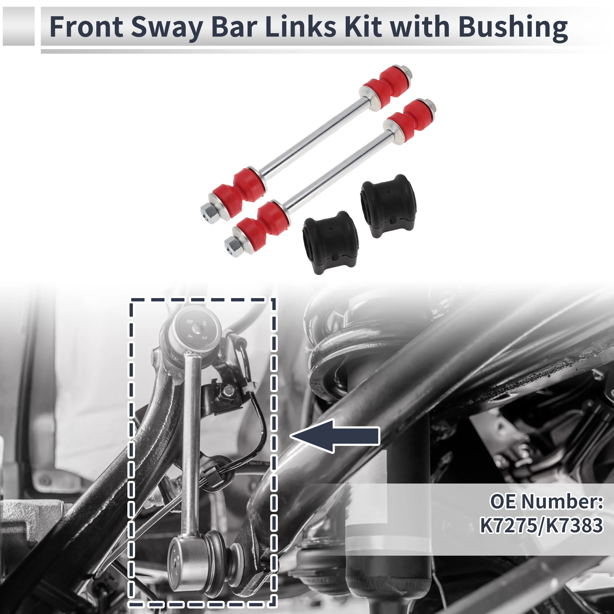 

UXCELL передняя тяга стабилизатора с 2 втулками для DODGE для Ram 1500 No K7275 1 комплект