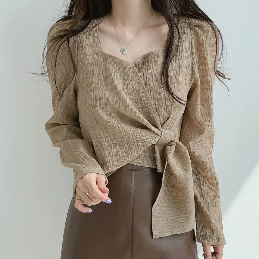 Summer Shirts for Women Youth Beautiful Korean Asymmetrical Casual Top Fashion Vintage Loose Blouse Woman New Collection 2024