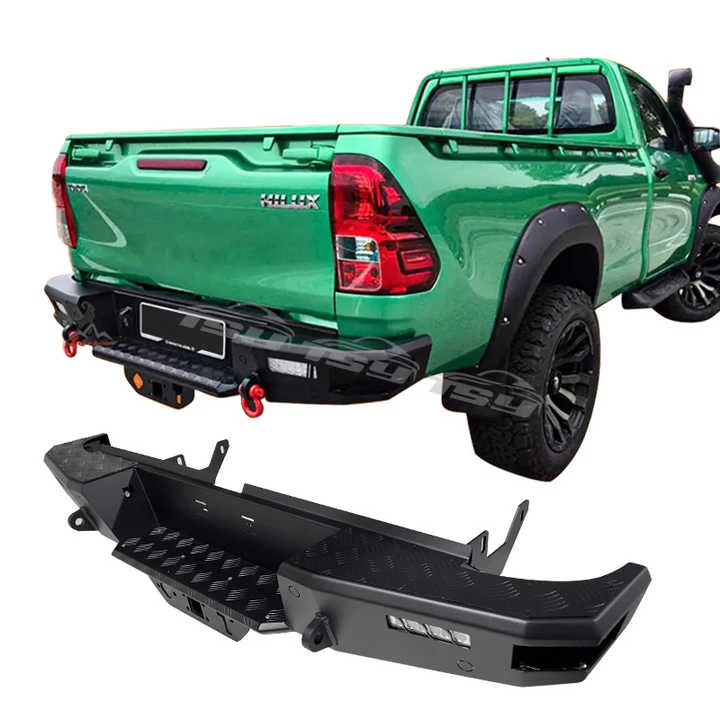 

Factory Wholesales Auto Parts Iron Rear Bumper Bull bar With LED for HILUX REVO 2015-2022