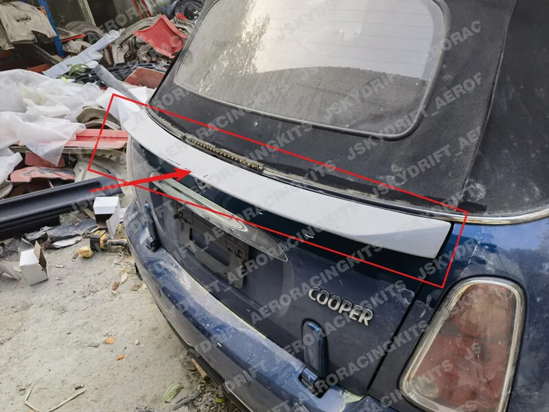 

For Mini Cooper s R52 FRP Unpainted Rear Roof Middle Ducktail Spoiler Wing Lip
