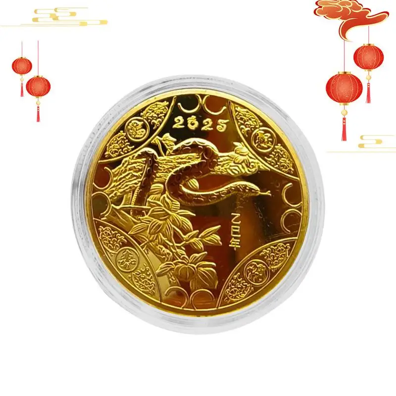 

2025 Year Of The Snake Coin Symbol Of Prosperity Collectible Coin Sturdy Long Lasting Snake Coin Retro Coin For Family Friends