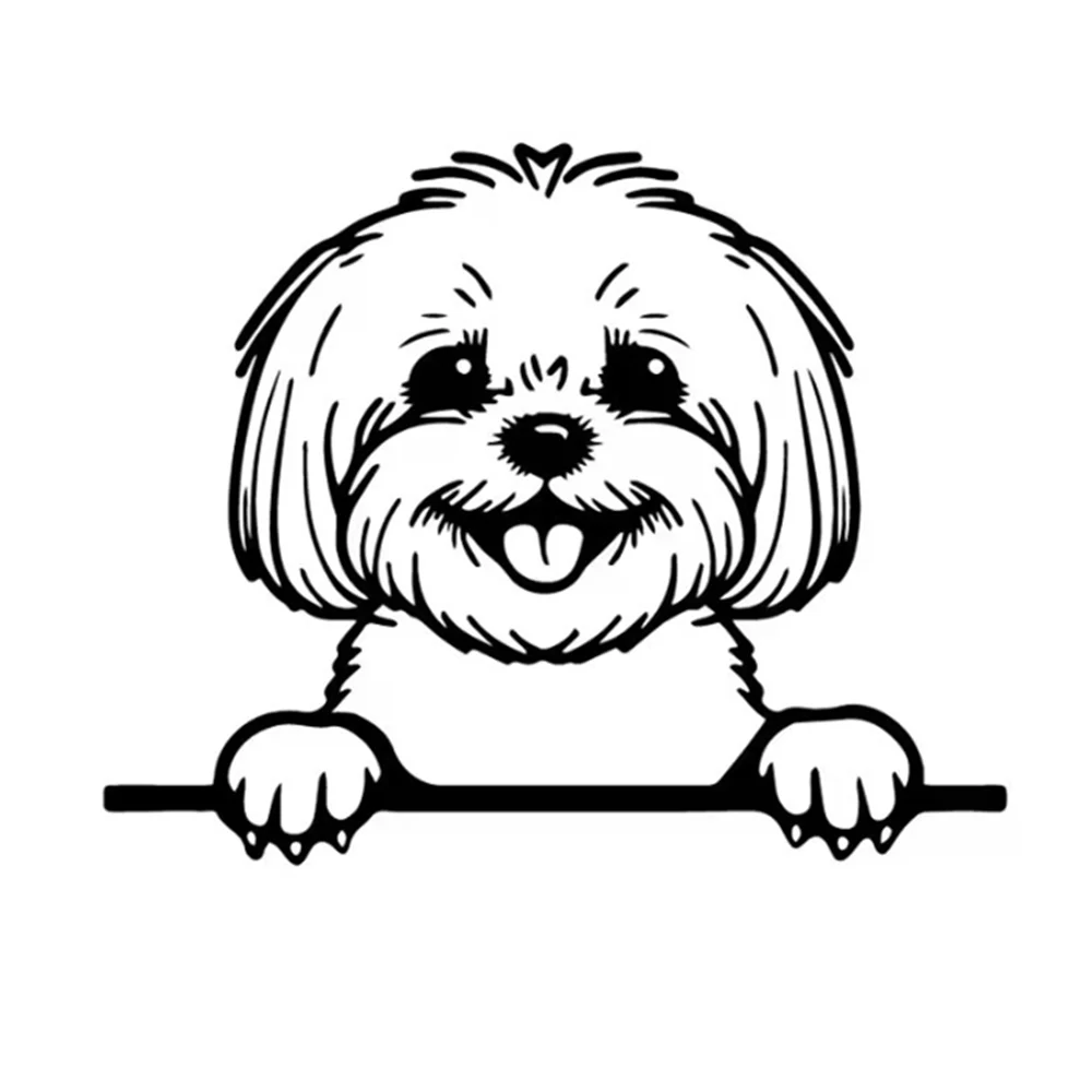 

Peeking Dogs Design Vinyl Decal, Cute Animal Sticker for SUV Truck Van Window, Waterproof PVC Auto Decor