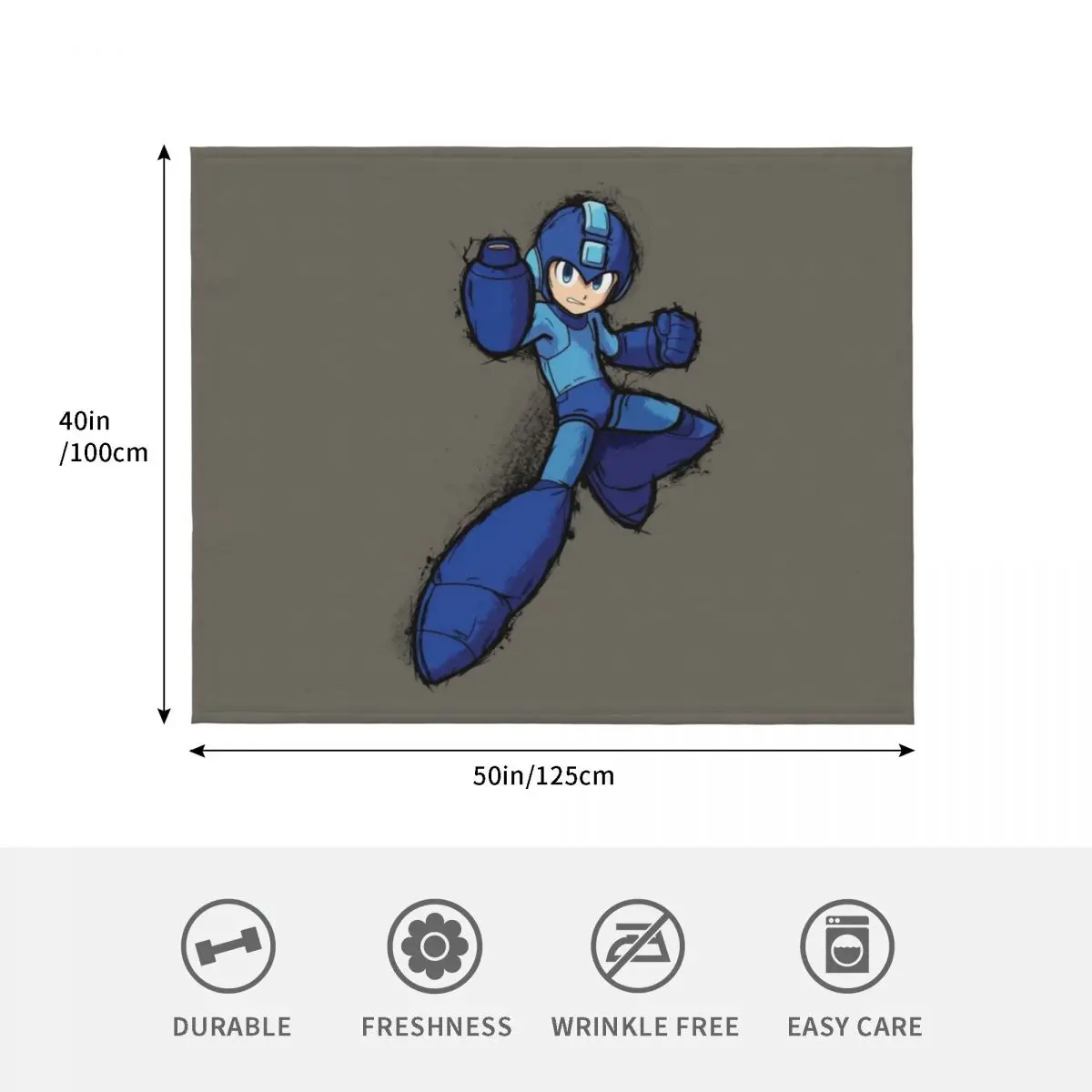 Megaman vintage inked Throw Blanket Hairys Quilt Multi-Purpose Flannel Cute Plaid Comforter Blankets 4