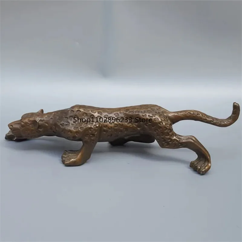 Brick and mortar store direct sales hot sale pure copper gold leopard animal sculpture metal ornaments home decoration