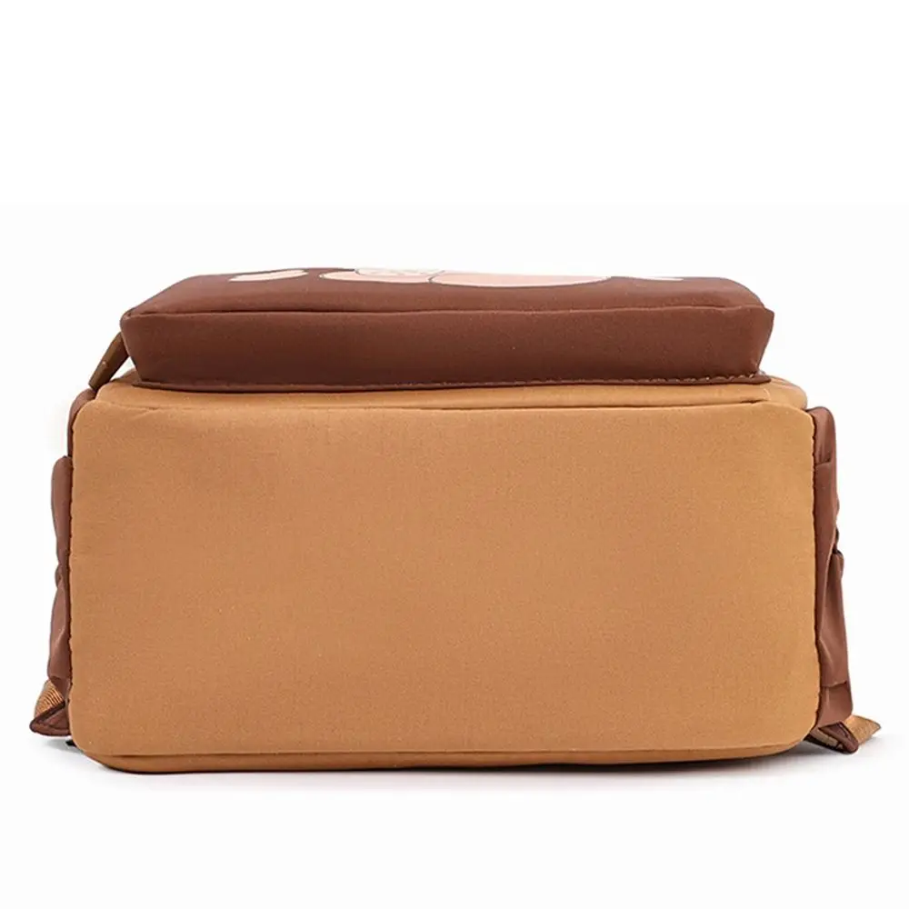 Cartoon Capybara Kindergarten Backpack Kawaii Multi-Pockets Children's Capybara Backpack Brown Adjustable Straps