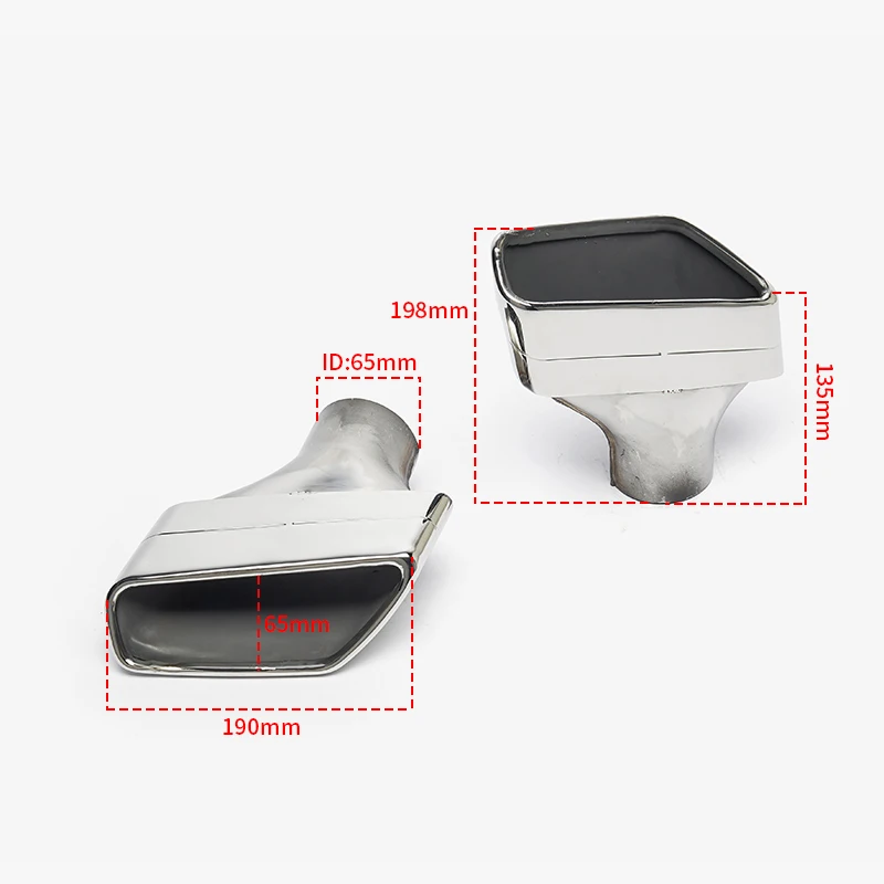 304 Stainless Steel Exhaust Tip For BMW G30 G31 520i 530i 528i 5 Series Car Muffler Tip Square Tailpipe Exhaust System Nozzle