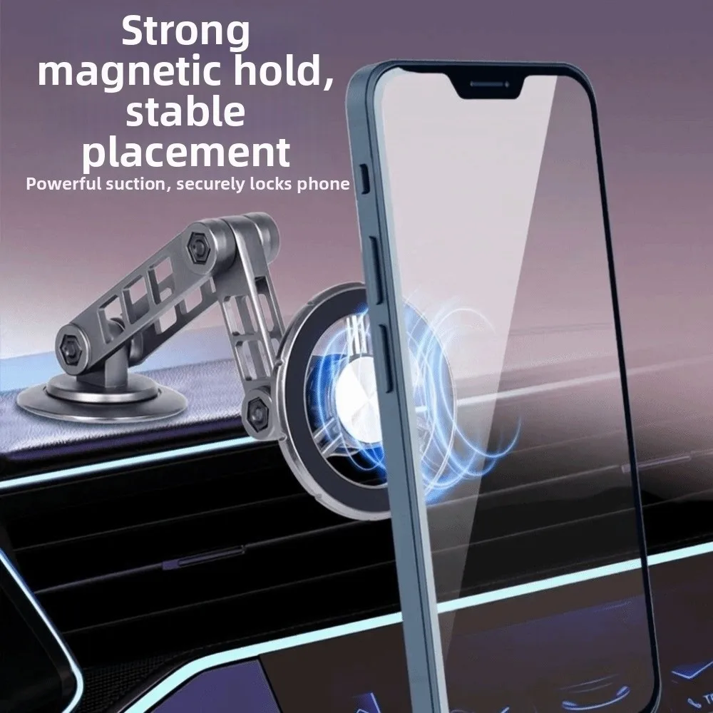 

360° Rotation Magnetic Car Phone Holder Folding Anti-Shake Car Cell Phone Holder Telescoping Multifunctional